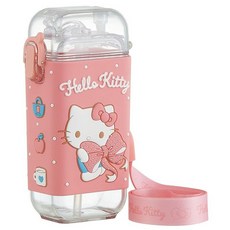Skater 스케이터 헬로키티 사각 스트로 보틀 260ml 커버 스트랩 포함