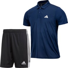 아디다스 카라티 반팔티 반바지 운동복 세트 남여공용 운동복 + ALS 마스크