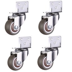 4 pcs 가구 캐스터 바퀴 부드러운 고무 회전 캐스터 트롤리에 대 한 꽤 롤러 바퀴 침대 침대 바퀴 가정용 액세서리, CHINA, CHINA * 02 은_03 1.25 inch