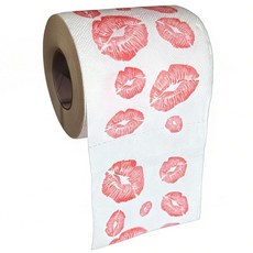 해피 발렌타인 데이 장식 선물 소녀 여성 청소년 3겹 150장 재미있는 화장지 롤 레드 러브 립 티슈 페이퍼 친구 욕실 화장실 테마 파티 선물 164577, 큰 빨간 입술