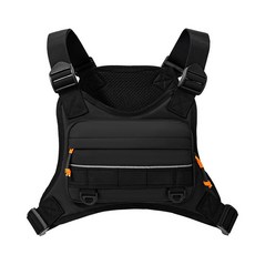 極簡跑步胸包 登山徒步騎行手機包 漁具包, 防水黑色皮, 1個