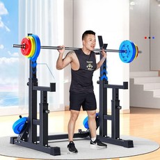 하프바벨 스쿼트랙 높이조절 덤벨 보관대 벤치 프레임 멀티 블랙, 스쿼트 랙 + 아령 벤치 + 50KG 바벨