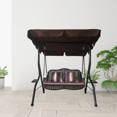 그네의자 전원주택 흔들그네 테라스 벤치 철제 체어, 아이스커피더블(쿠션베개포함), 1