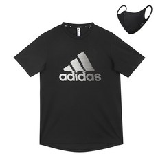 adidas 愛迪達 Logo短袖T恤+運動口罩