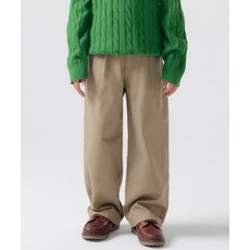 MUSINSA STANDARD KIDS 속기모 원 턱 와이드 밴딩 치노 팬츠 [베이지] 417699
