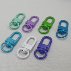 키링 부자재 회전고리 컬러믹스 D형 5P 키링고리, 빠른배송
