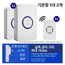 간편한 호출벨 비상 원버튼 가정용 무선 알림 벨소리, 기본형 1개 버튼+2개 나팔, 1개