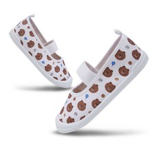 건종 브라운앤프렌즈 패턴 면실내화 브라운