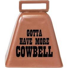 베빈 벨스 \"더 갓 해브 모어 카울벨\" (중간 크기) | 켄터키 카우 벨 구리색 | 강철로 제작 | 큰 소리 내는 손잡이 달린 소리내기 도구