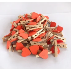 빨간 하트 사랑 나무 옷 사진 종이 페그 핀 미니 빨랫줄 엽서 클립 홈 웨딩 발렌타인 데이 장식 10 개 50, 02 10pcs, 02 Orange