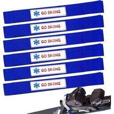 베카코식 스키 브레이크 리테이너 스트랩 18.9인치 조절식 나일론 바인딩 밴드 내구성 재사용 한 왁스 튜닝용 스노우보드 제자리에 놓기 더 쉽습니다, Bule-6 Pack, Bule-6 Pack, 1개