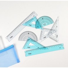 2500구부러지자 삼각자 각도기세트, 블루