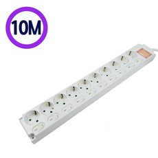 IT 안전한 국산 과부하 자동 차단 멀티탭 개별 멀티탭 (10구), 1개, 백색, 10m