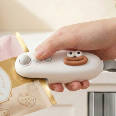 올릭 휴대용 미니 실링기 커팅기 비닐 봉지 밀봉기 충전식 가정용, 화이트, 1개