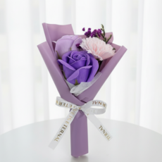 드림코브 비누꽃 프리저브드 미니꽃다발, 보라빛