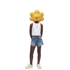 ZARA 리브드 레이서백 티셔츠 - 화이트