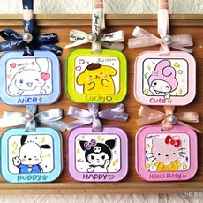 臺灣出貨 24入三裏歐掛牌石膏娃娃庫洛米浮鵰塗色白坯兒童手工diy畢業禮物, 1個, 隨機2小盒掛牌石膏