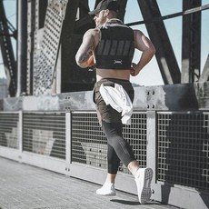 2021春夏新運動褲男潮流高彈力反光速幹緊身褲假兩件訓練健身褲子