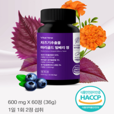눈건강 차즈기 마리골드 빌베리 정 루테인 비타민C 600mg x 60정 바이탈나인, 1개