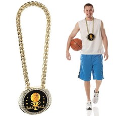 Lasuroa 농구 메달 체인 6x2.54cm/15cm 빅 골드 MVP 최고의 어워드 메달 목걸이 역대 최고의 회전율 체인 염소 트로피 농구 챔피언 스포츠 어워드 선수 상 선물