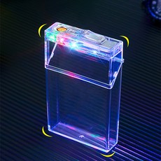 커스텀 가능한 투명 담배케이스 라이터 USB충전가능 7가지조명, 커스텀 가능한 투명 담배케이스-슬림형, 1개 커스텀 가능한 투명 담배케이스-슬림형, 1개