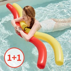 스윔어바웃 누들 스틱 어깨 튜브 물놀이 막대 튜브 1+1, 레드 1개 옐로우 1개 (ND-RY), 1세트