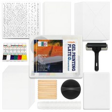 젤 프린팅 플레이트 키트 올인원 업그레이드 소재 판화 세트 모노 프린트 플레이트 젤 프린팅 아트 카드 제작용 기포 없음 및 쉽게 벗겨짐