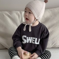 嘟嘟家 兒童上衣 童裝 大學T 韓版秋冬圓領字母衛衣條紋上衣 兒童衣服