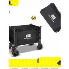 캠핑웨건 접이식 캠핑카트 미니 웨건 캐리어, 12. 카키 오프로드휠 양측오픈 테이블