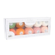 Scheepjes Candy Floss 컬러 팩 10 x 20 g (0.7 온스) - 피치 머서리화 면 모듬 오렌지 핑크 그린, Peachy