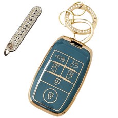 Lulu兄弟 起亚汽車 兼容 高級TPU鑰匙殼 + 號碼鑰匙圈, AK-03, 天空灰