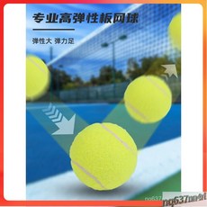 【臺灣出貨】闆網球高彈耐打比賽網球成人青少年兒童訓練球初學者訓練球-奢尚匯品, 黃色,1桶3個裝(57%含毛量), 1個