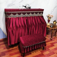 피아노덮개 심플 학원 클래식 북유럽 풀세트 방수, 분리형싱글스툴리프트가능, 1개, 얼굴 전체가 빨갛다