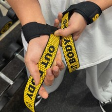 905 헬스스트랩 리프팅 그립 데드리프트 줄스트랩 헬스장갑 손목보호대 렛풀다운, 엘로우, 1세트