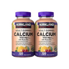 커클랜드 시그니처 칼슘 500mg+VitaminD3 구미, 2개, 120정
