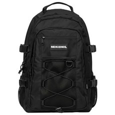 NEIKIDNIS 網帶設計後背包, 黑色