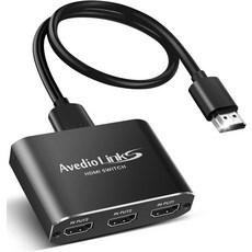 4K60Hz 알루미늄 합금 3포트 HDMI 스위치 4피트 2.0 케이블 포함 아비디오 링크스 3개 입력 1개 출력 4K 선택기 박스 HDCP 2.2 HDR 10 지원 PS5 P, 4K@60Hz 3x1 + 4K HDMI Cable +