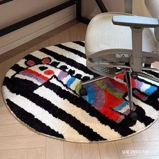 스트라이프 러그 제품 원형 북유럽 감성 얼룩말, 1개, 3. 100cm 코끼리 TPR 방수