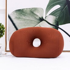 바디필로우 머리 베개 미니 쿠션 비드 사무실 낮잠 백 롤 편리한 바디필로우, 42x27x12cm, 브라운