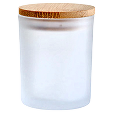 三倉 蠟燭玻璃杯 木蓋密封罐, 透明、磨砂、黑色