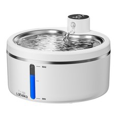 LABEKA 무선 고양이정수기 3.5리터 모션 센서 및 저소음 펌프 탑재 3가지 작동 모드-둥근, 1세트, 하얀색, CP0021-1