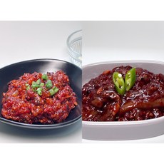 [청해젓갈]비빔낙지젓+꼴뚜기젓 1+1 세트구성<꽉채워주는>선물세트, 비빔낙지젓300g+꼴뚜기젓300g