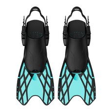 專業成人男女通用自由泳浮潛潛水訓練可調節腳蹼游泳蛙鞋裝備, 黑綠