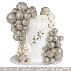 반짝이 골드 공 케이크 색 스팽글 생일 샤워 웨딩 장식, 1개, 5. Champagne