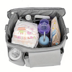 유모차 수납 파우치 다용도 스트랩 보조 유모차 핸들 가방 정리 포켓 방수 휴대폰 필수품 기저귀 외출, 블랙