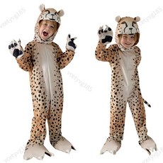 萬聖節兒童小豹子服裝 幼兒園動物派對豹子裝扮 中性款動物連身衣 萬聖節服飾