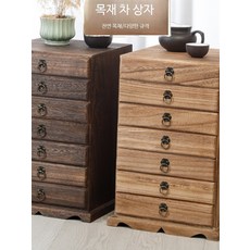 오동나무 보이차 보관함 원목 찻잔 레트로 스타일, 1개, E_4층 무좌석 중구이대 차칼 포함