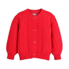 curlysue 女童針織花扣子麻花毛衣 C224GDG02P