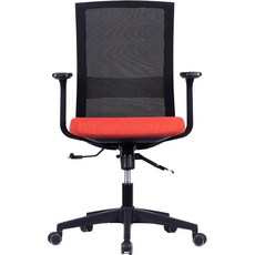 첼리스 핏체어 사무용 사무실의자 편한 메쉬 컴퓨터 공부 책상의자 기본형, 블랙+레드
