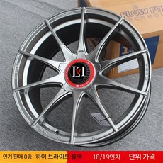 자동차 경량 알루미늄 휠 18인치 19인치 BMW 아우디 폭스바겐 테슬라 어코드 호환 멀티스포크 드레스업 휠, 1개, O형 고광택 블랙